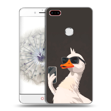 Пластиковый чехол на ZTE Nubia Z11 с принтом утка в очках