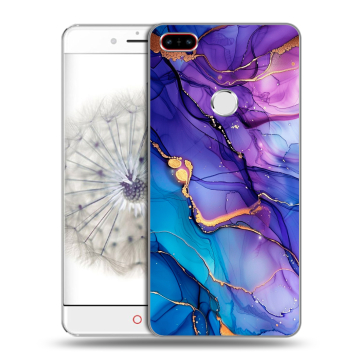 Пластиковый чехол на ZTE Nubia Z11 с принтом синий мрамор Пластиковый чехол на ZTE Nubia Z11 с принтом синий мрамор