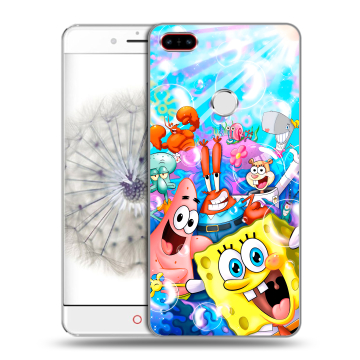 Пластиковый чехол на ZTE Nubia Z11 с принтом спанчбоб спанч боб