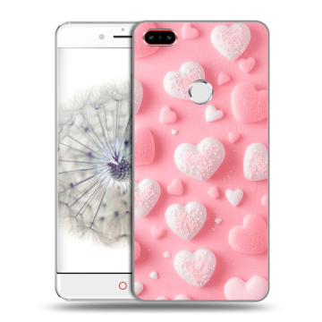 Пластиковый чехол на ZTE Nubia Z11 с принтом Сердечки