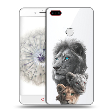 Пластиковый чехол на ZTE Nubia Z11 с принтом Львы