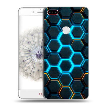 Пластиковый чехол на ZTE Nubia Z11 с принтом Неоновые соты