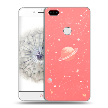 Пластиковый чехол на ZTE Nubia Z11 с принтом Розовый космос