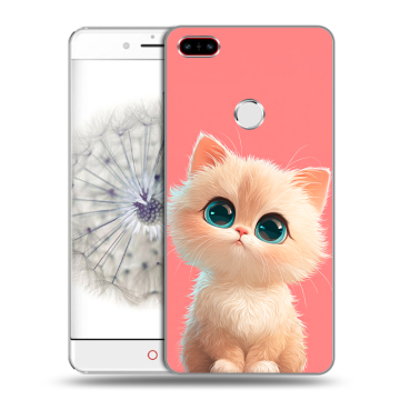 Пластиковый чехол на ZTE Nubia Z11 с принтом Розовый котенок