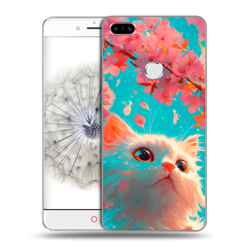 Пластиковый чехол на ZTE Nubia Z11 с принтом Красивый кот