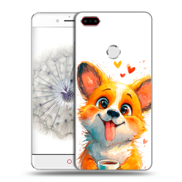 Пластиковый чехол на ZTE Nubia Z11 с принтом корги