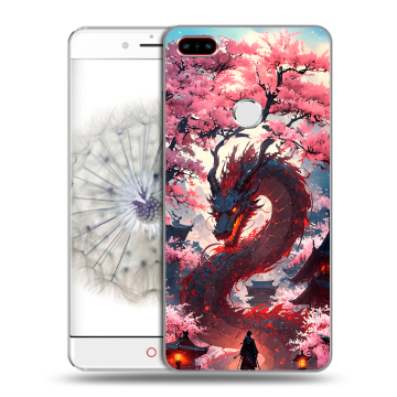 Пластиковый чехол на ZTE Nubia Z11 с принтом Дракон Японский