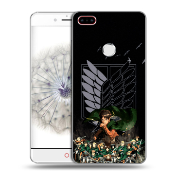 Пластиковый чехол на ZTE Nubia Z11 с принтом Атака титанов