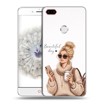 Пластиковый чехол на ZTE Nubia Z11 с принтом женский