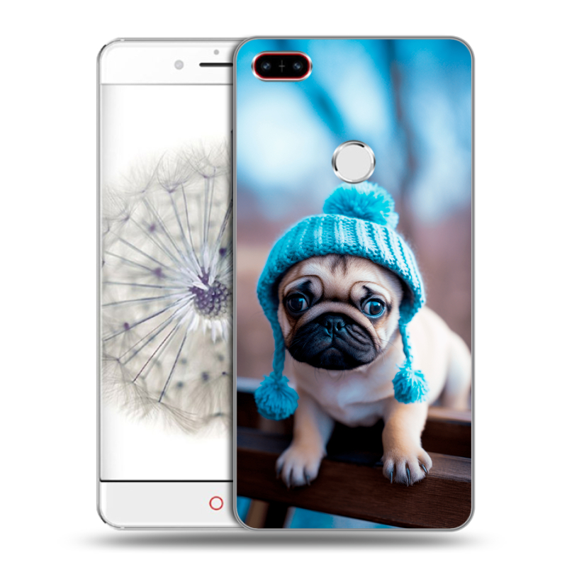 Пластиковый чехол на ZTE Nubia Z11 с принтом Мопс в шапке Пластиковый чехол на ZTE Nubia Z11 с принтом Мопс в шапке