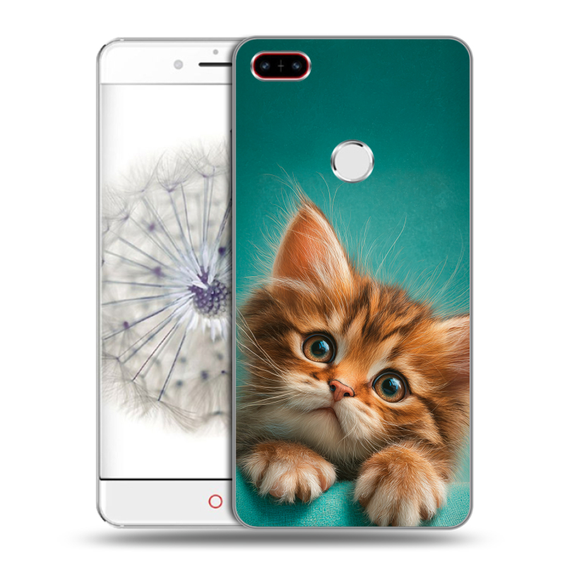 Пластиковый чехол на ZTE Nubia Z11 с принтом котенок Пластиковый чехол на ZTE Nubia Z11 с принтом котенок