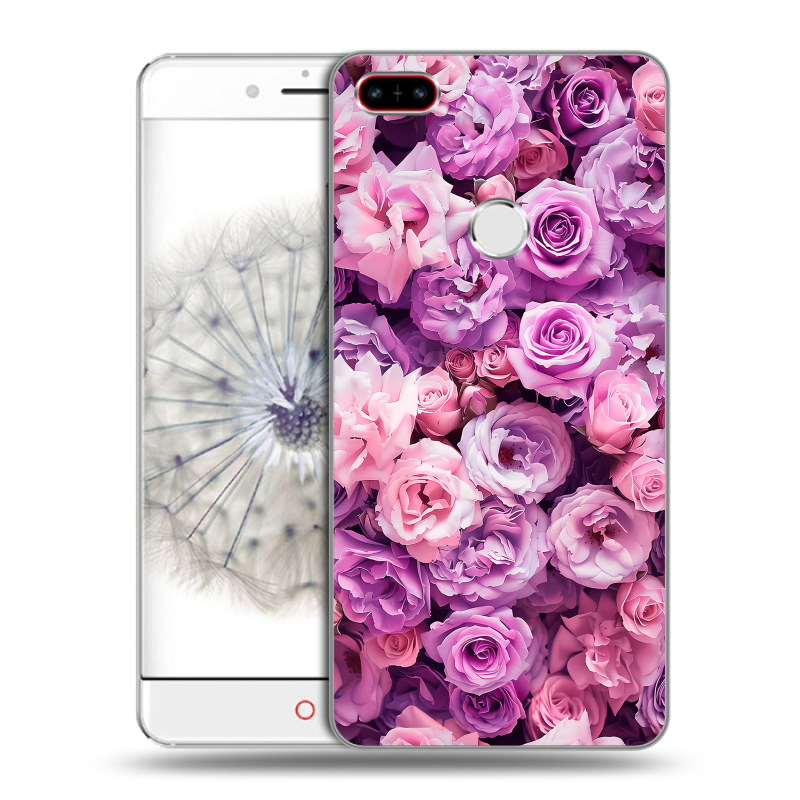 Пластиковый чехол на ZTE Nubia Z11 с принтом лавандовые розы Пластиковый чехол на ZTE Nubia Z11 с принтом лавандовые розы