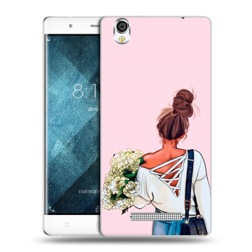 Пластиковый чехол на Blackview A8 с принтом Девушка и букет Пластиковый чехол на Blackview A8 с принтом Девушка и букет