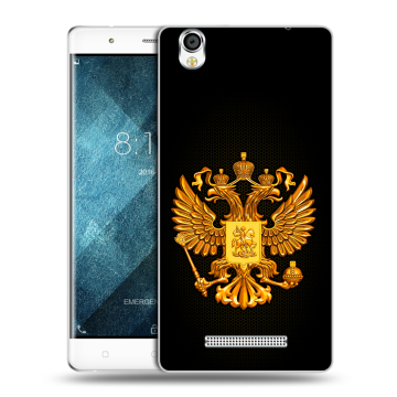 Пластиковый чехол на Blackview A8 с принтом Герб России желтый