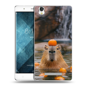 Пластиковый чехол на Blackview A8 с принтом Капибара с апельсином Пластиковый чехол на Blackview A8 с принтом Капибара с апельсином