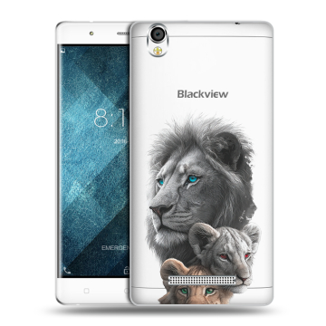 Пластиковый чехол на Blackview A8 с принтом Львы