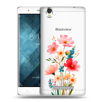 Пластиковый чехол на Blackview A8 с принтом Цветы