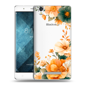 Пластиковый чехол на Blackview A8 с принтом Цветы принт