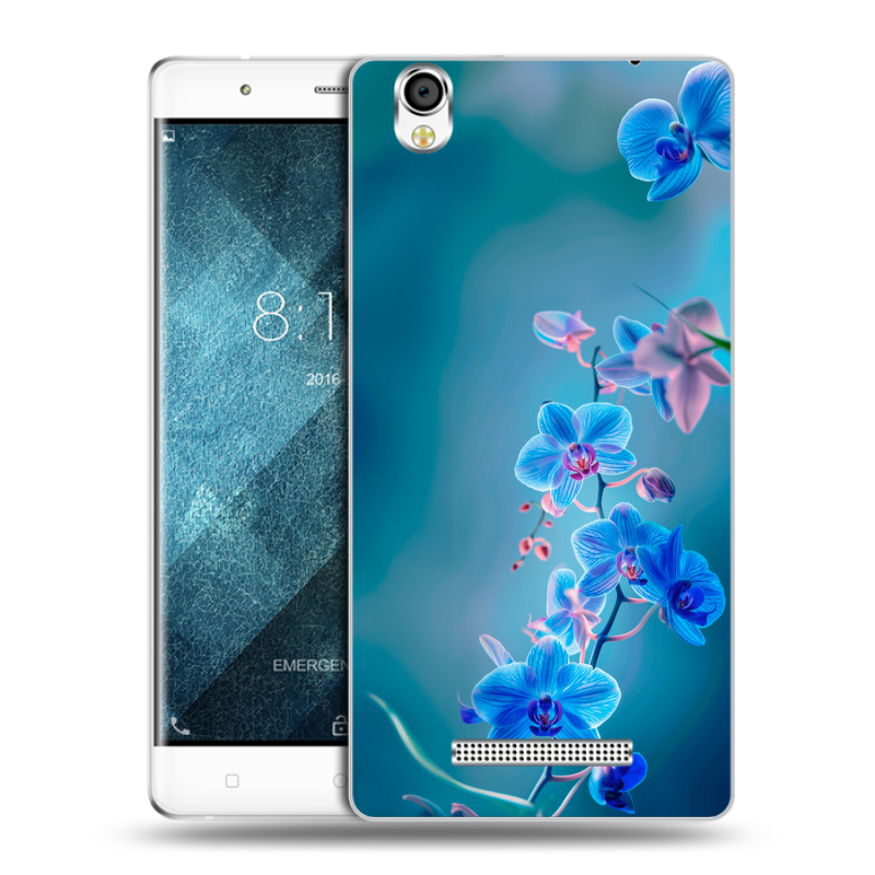 Пластиковый чехол на Blackview A8 с принтом Голубые цветы Пластиковый чехол на Blackview A8 с принтом Голубые цветы