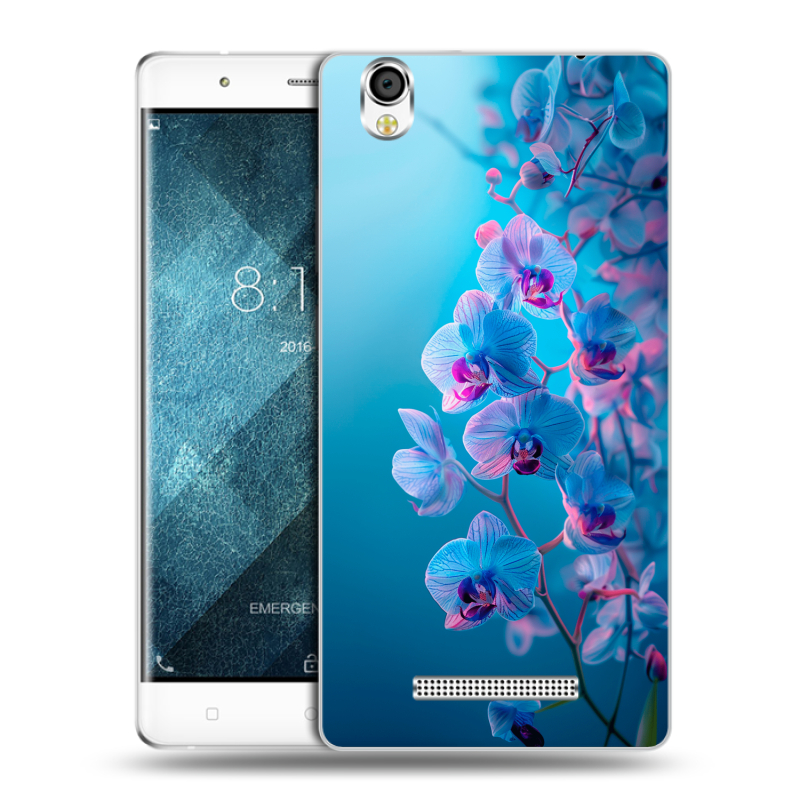 Пластиковый чехол на Blackview A8 с принтом голубые орхидеи Пластиковый чехол на Blackview A8 с принтом голубые орхидеи