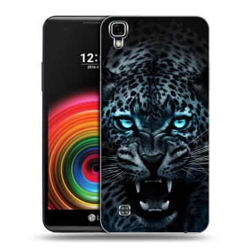 Силиконовый чехол на LG X Power с принтом Темный леопард Силиконовый чехол на LG X Power с принтом Темный леопард