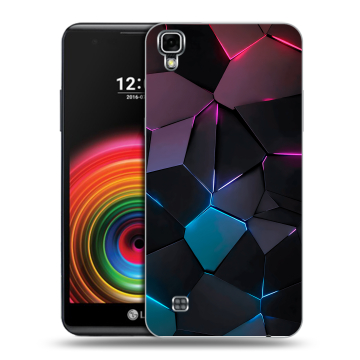Силиконовый чехол на LG X Power с принтом Геометрия неона
