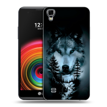 Силиконовый чехол на LG X Power с принтом Лесной волк Силиконовый чехол на LG X Power с принтом Лесной волк