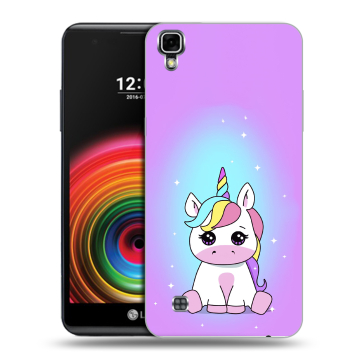 Силиконовый чехол на LG X Power с принтом Единорог