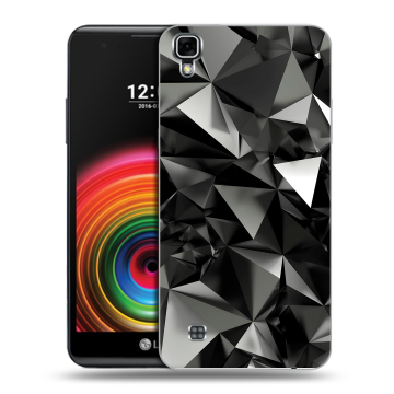 Силиконовый чехол на LG X Power с принтом Черные кристаллы Силиконовый чехол на LG X Power с принтом Черные кристаллы