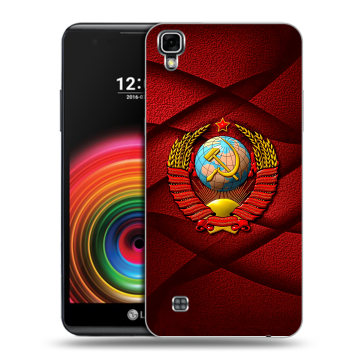 Силиконовый чехол на LG X Power с принтом Герб СССР