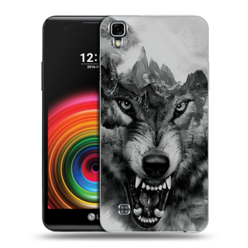 Силиконовый чехол на LG X Power с принтом Волк