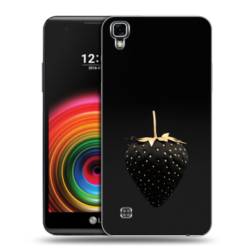 Силиконовый чехол на LG X Power с принтом Черная клубника