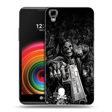 Силиконовый чехол на LG X Power с принтом Скелет Силиконовый чехол на LG X Power с принтом Скелет