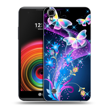 Силиконовый чехол на LG X Power с принтом Бабочки