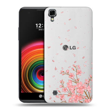 Силиконовый чехол на LG X Power с принтом Ветка сакуры