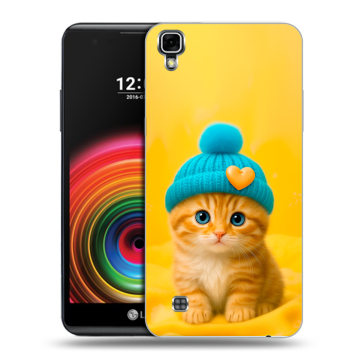 Силиконовый чехол на LG X Power с принтом Котенок в шапке Силиконовый чехол на LG X Power с принтом Котенок в шапке