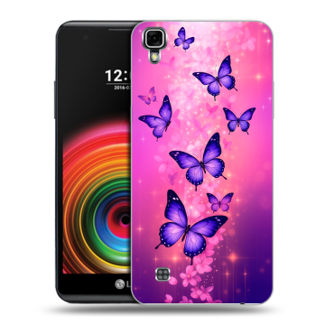 Силиконовый чехол на LG X Power с принтом Бабочки