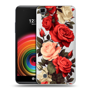 Силиконовый чехол на LG X Power с принтом Розы