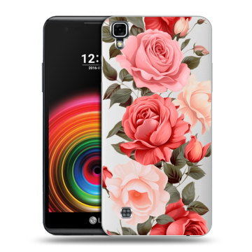 Силиконовый чехол на LG X Power с принтом Розы