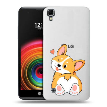 Силиконовый чехол на LG X Power с принтом Корги