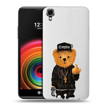 Силиконовый чехол на LG X Power с принтом Плюшевый медведь