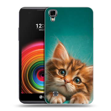 Силиконовый чехол на LG X Power с принтом котенок