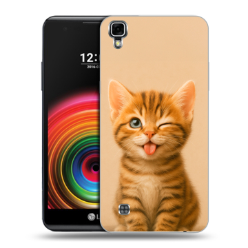 Силиконовый чехол на LG X Power с принтом котенок
