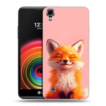 Силиконовый чехол на LG X Power с принтом милая лиса
