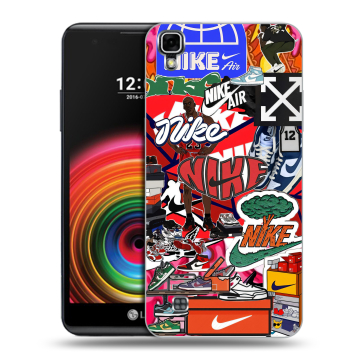 Силиконовый чехол на LG X Power с принтом Найк Nike яркий