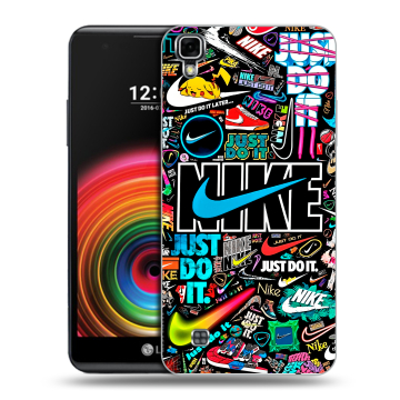 Силиконовый чехол на LG X Power с принтом найк nike черный Силиконовый чехол на LG X Power с принтом найк nike черный