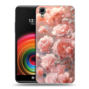 Силиконовый чехол на LG X Power с принтом Розовые розы