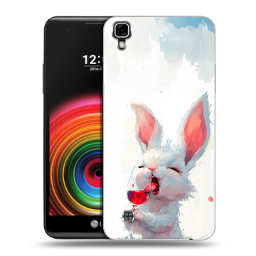 Силиконовый чехол на LG X Power с принтом кролик зайчик