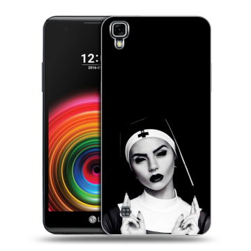 Силиконовый чехол на LG X Power с принтом монашка