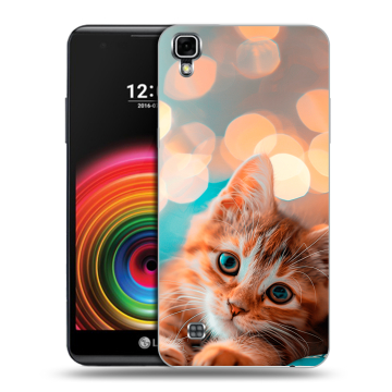 Силиконовый чехол на LG X Power с принтом котик